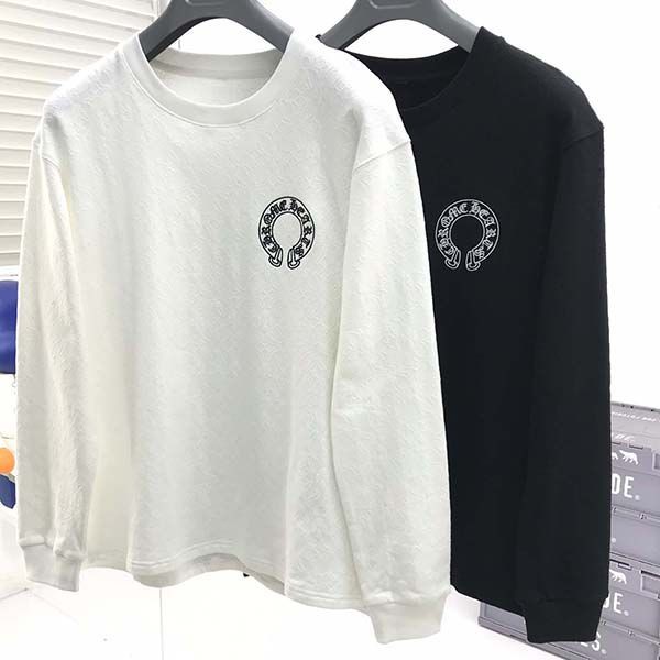Popular all over the world? Chrome Hearts Horseshoe Floral Fake Long Sleeve T-Shirt Kuy88929