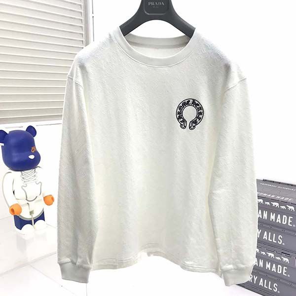 Popular all over the world? Chrome Hearts Horseshoe Floral Fake Long Sleeve T-Shirt Kuy88929