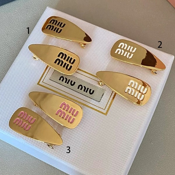 High quality Miu Miu replica enamel metal hair clip in 3 colors myj21123