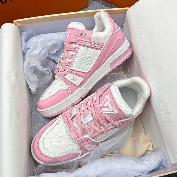 Not available in Japan Louis Vuitton replica LV Trainer line sneakers rose 1AA6VZ