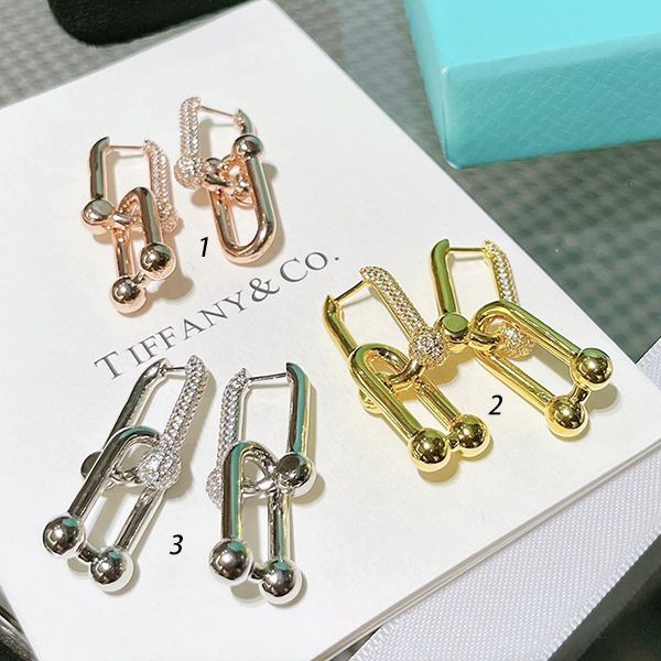 Classic Tiffany HardWear Link Earrings Replica 3 Colors 70353113