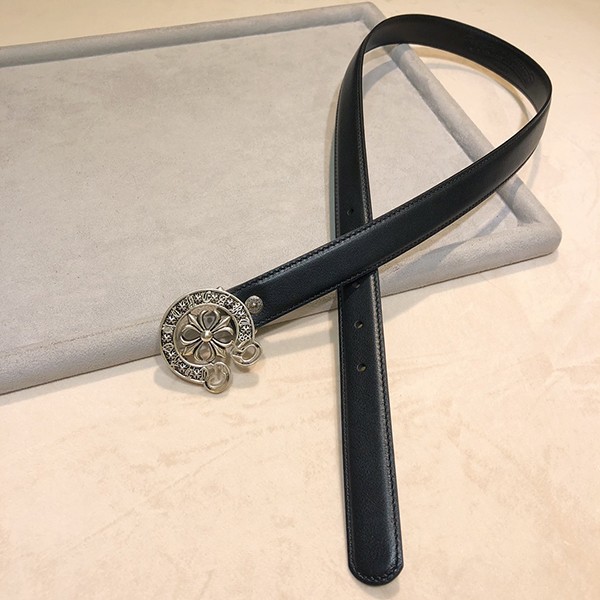 Cheap Chrome Hearts Crosstail Motif Buckle Leather Belt Fake Kut35797 with Tracking