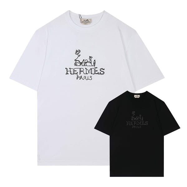 [Simple and good ☆ 2 colors] Hermes logo T-shirt copy ers82828