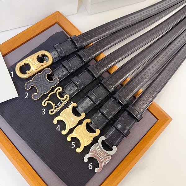 Hard to find Celine TRIOMPHE belt, elegant embossed, 6 colors, Cez44581