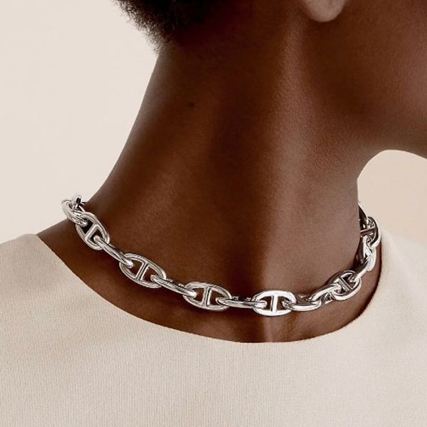 Very popular! Hermes Chaine d'Ancre necklace replica GM silver H101263B00