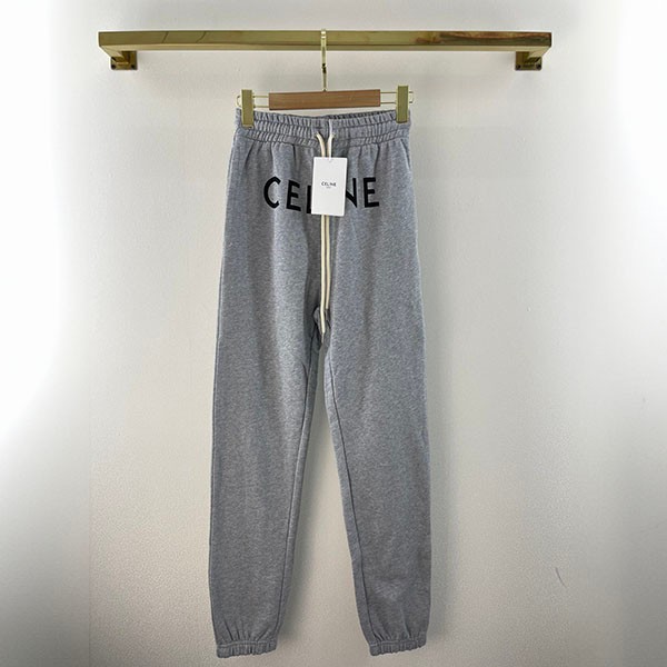 23SS Celine Print Loose Jogger Pants Replica Cotton Fleece Cej38446