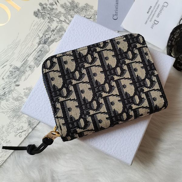 Immediate shipping Dior Oblique Round Zip Coin Case Replica dew18408