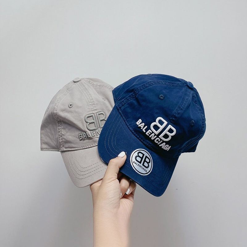 New for Spring: Balenciaga Logo Embroidered Organic Cotton Drill Cap, Replica bam59364
