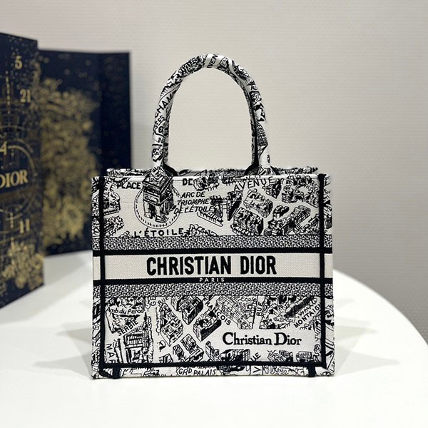 Dior Book Tote Replica Bag Plan de Paris White dec25453