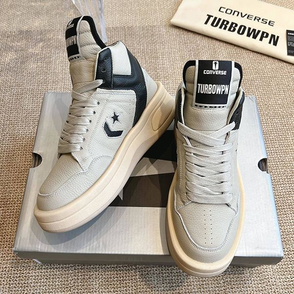 Rick Owens TURBOWPN replica branded leather high top sneakers riu05055