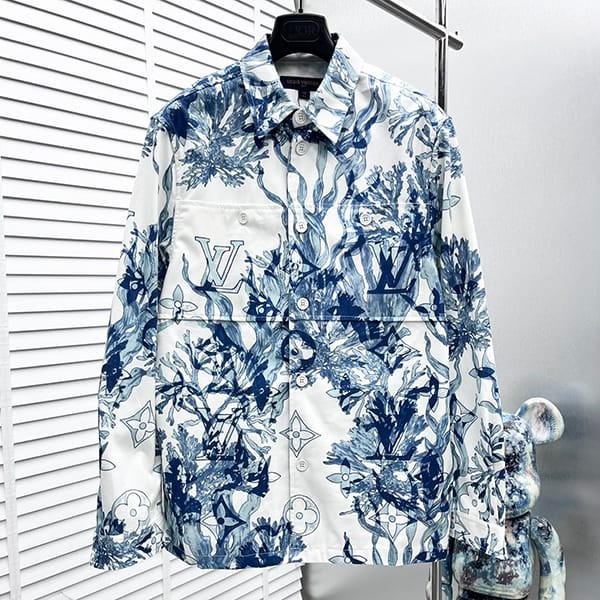 Louis Vuitton Printed Cotton Overshirt with Tracking Replica 1ABNSP Louis Vuitton Printed Cotton Overshirt with Tracking Replica 1ABNSP