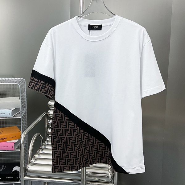 Nice Fendi White Jersey T-shirt Replica fey08198 Nice Fendi White Jersey T-shirt Replica fey08198