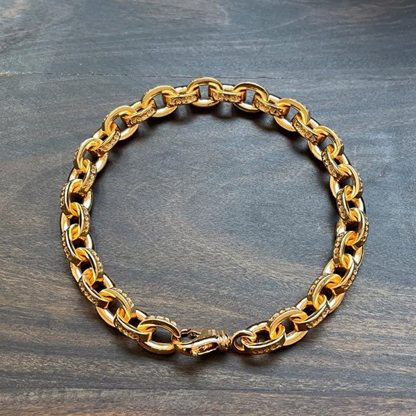 Chrome Hearts Large Paper Chain Gold Bracelet Kud58048 Chrome Hearts Large Paper Chain Gold Bracelet Kud58048