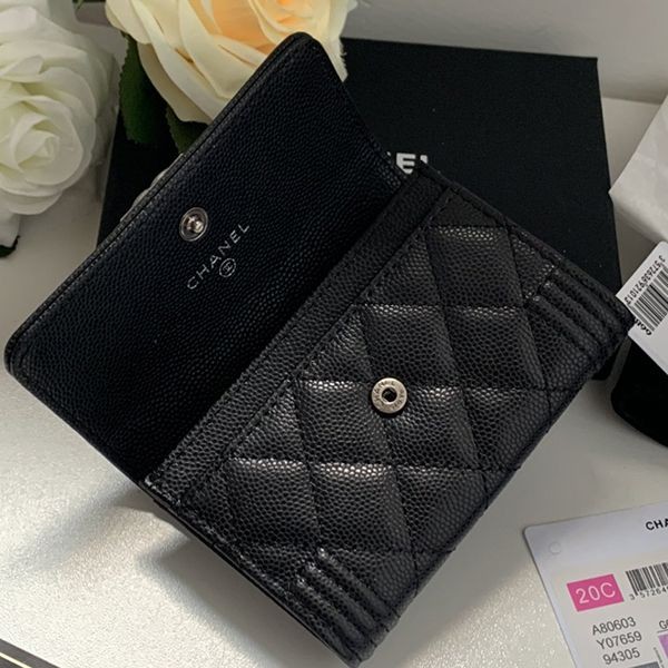 Very popular all over the world? Chanel caviar skin copy card case wallet shd48372