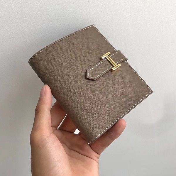 [Popular as a gift?] Hermes Bearn compact wallet copy Etoupe erk90478