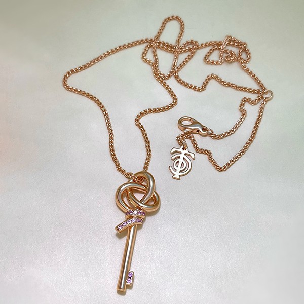 Extremely rare! Tiffany replica woven key pendant small Tib92074