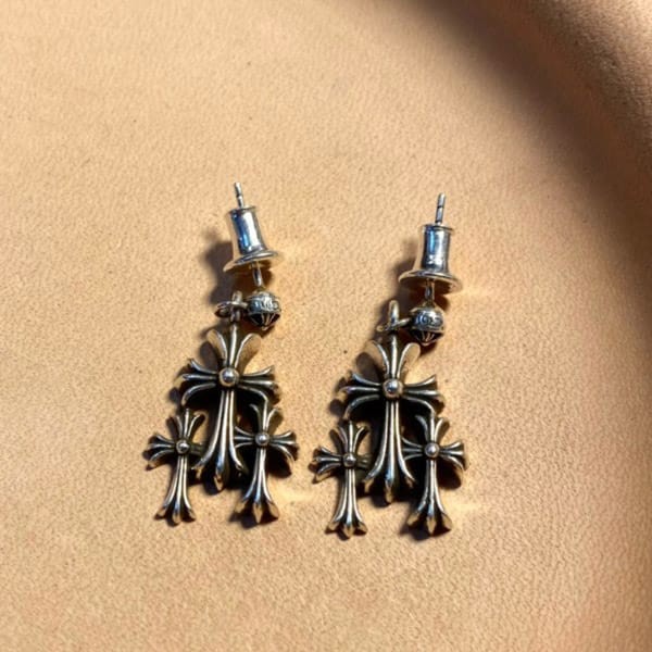 Stylish Chrome Hearts Triple Cross Earrings Fake Earrings Kus51630 Stylish Chrome Hearts Triple Cross Earrings Fake Earrings Kus51630
