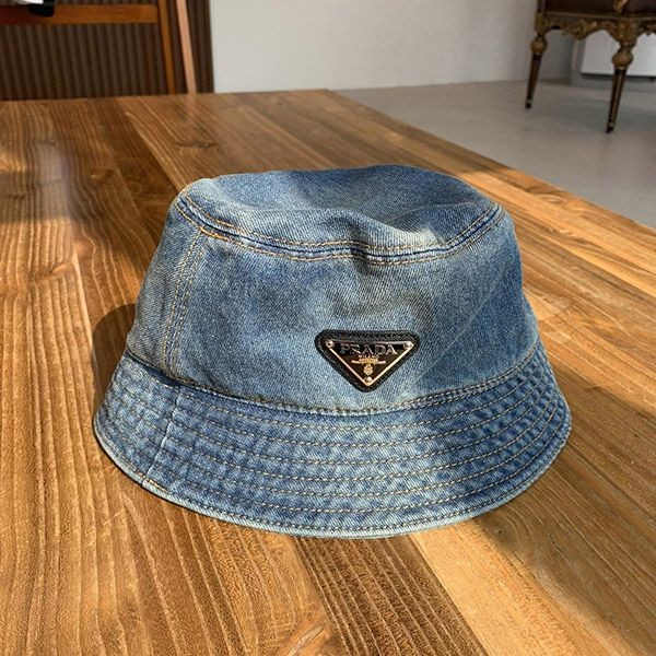 Express delivery Prada denim bucket hat replica puh18582