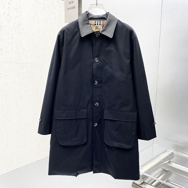 Sure to sell out! Supreme x Burberry Replica Check Leather Trench Coat Baj85955