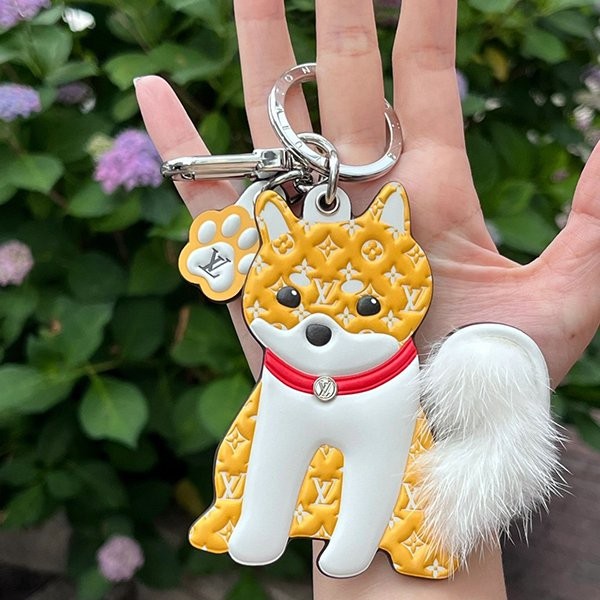 Louis Vuitton dog keychain replica / LV Shiba Inu keychain replica charm M01199