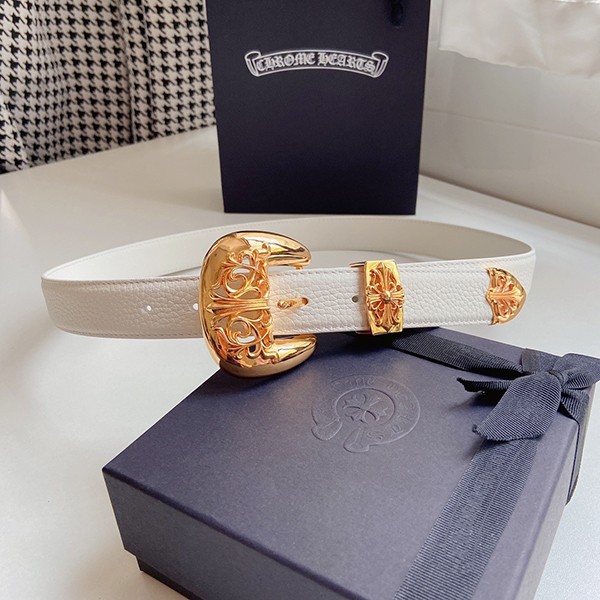 Eye-catching color Chrome Hearts Classic 4PC Belt Leather Replica Kud32137