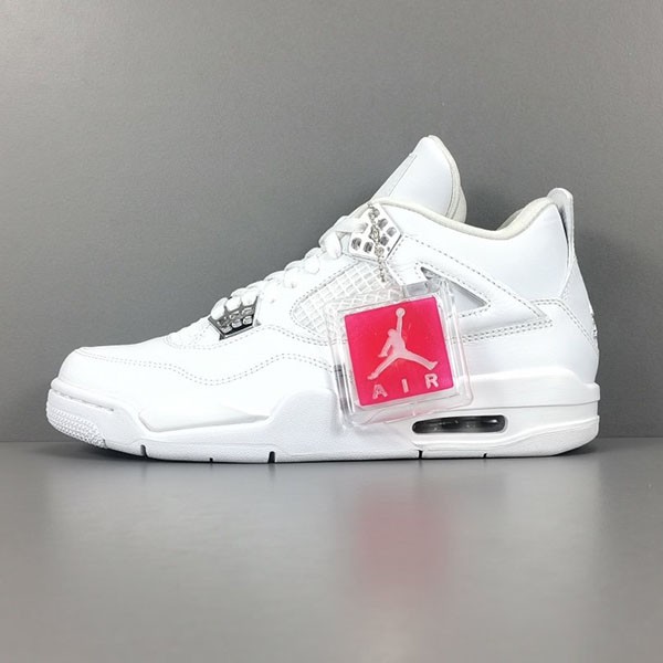 Free Shipping Nike Air Jordan 4 Replica Retro White/Metallic Silver 308497100