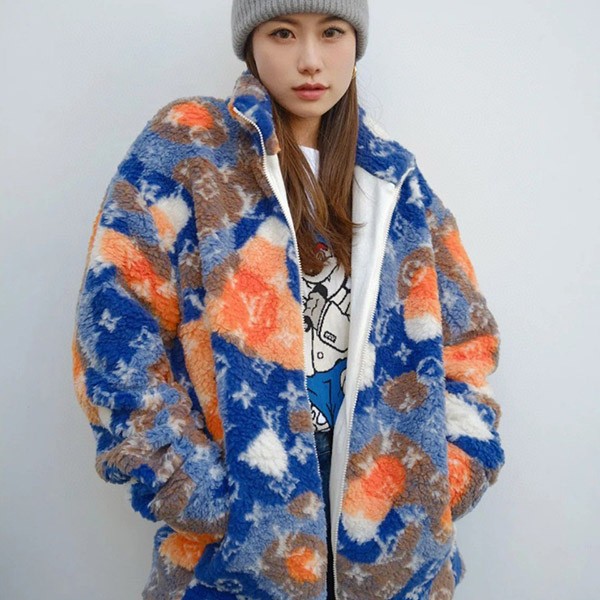 Cheap Louis Vuitton Jacquard Camo Fleece Blouson with Tracking Replica 1AAU8J