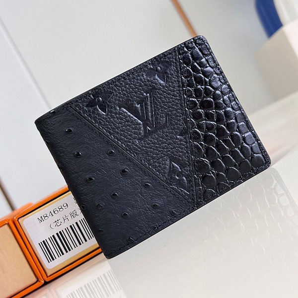 [Very Rare] Louis Vuitton Crocodile Ostrich Wallet Replica Exotic 3 Types ★ Folding Wallet N81875