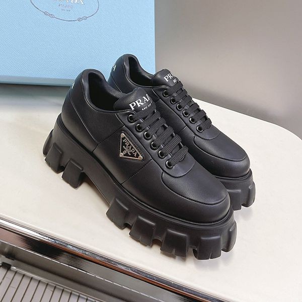 Free shipping Prada Monolith Padded Leather Sneakers Replica puh93328