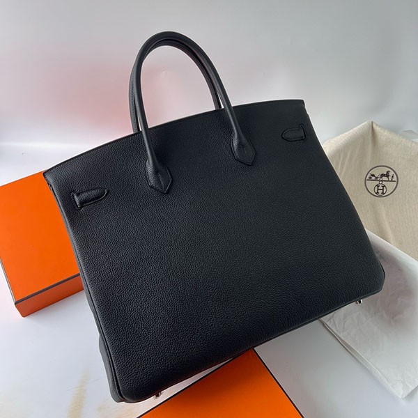 Replica Hermes Birkin 40 Togo Black Silver Hardware erf78564