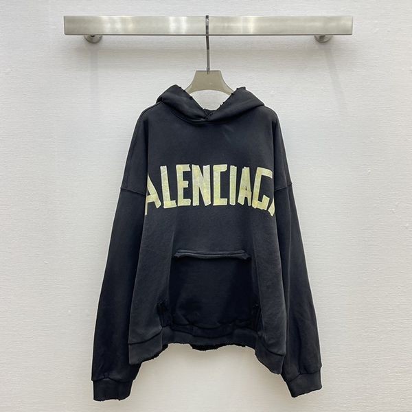 Super limited edition Balenciaga tape type ripped pocket hoodie replica baw37948 Super limited edition Balenciaga tape type ripped pocket hoodie replica baw37948