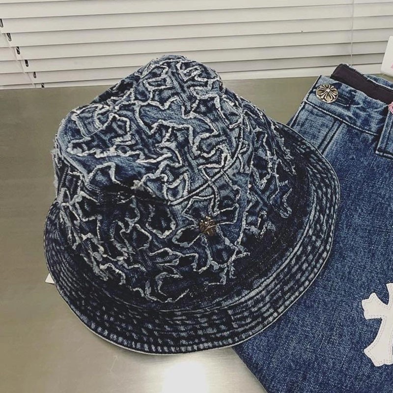 No. 1 in total sales! Chrome Hearts Replica Dagger Denim Hat Dagger Denim Bucket Hat Kuq13360
