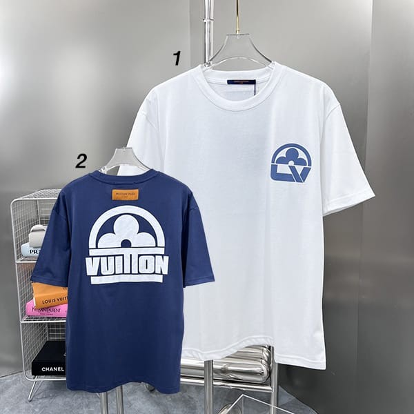 Express delivery Louis Vuitton replica cotton short sleeve crew neck T-shirt 2 colors vuk57916