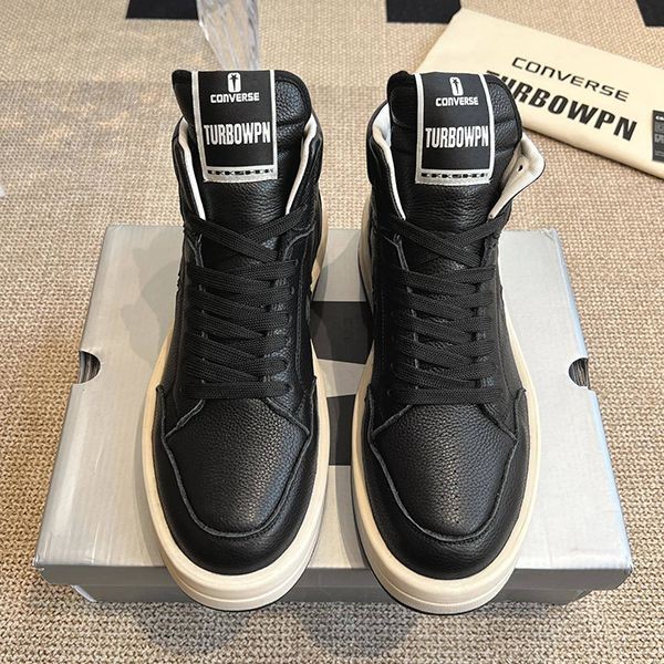 Rick Owens TURBOWPN Replica Brand Leather High Top Sneakers rig43149