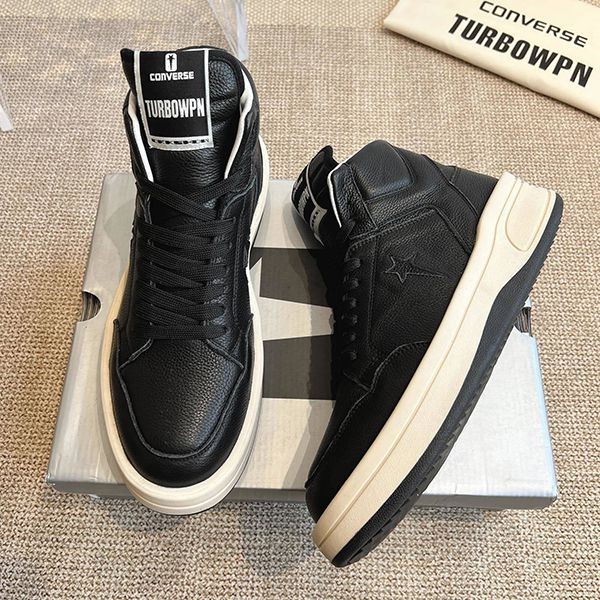 Rick Owens TURBOWPN Replica Brand Leather High Top Sneakers rig43149