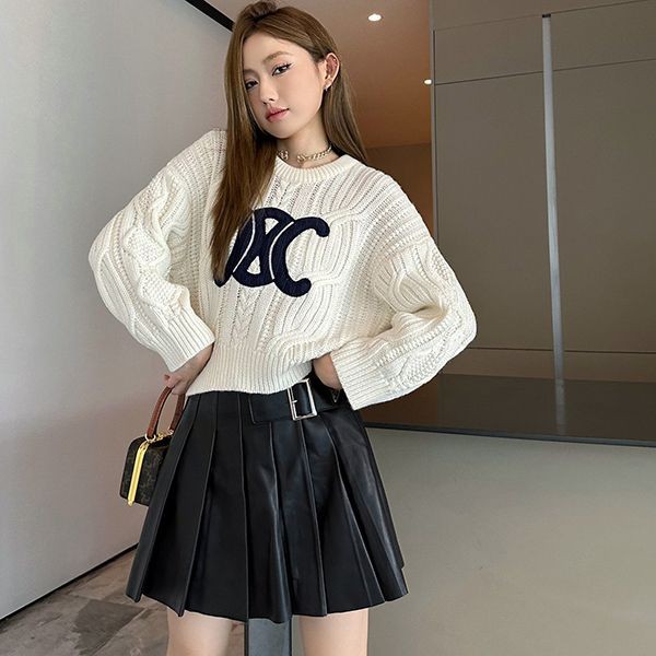 Popular Celine crew neck embroidered knit sweater replica Cer44080