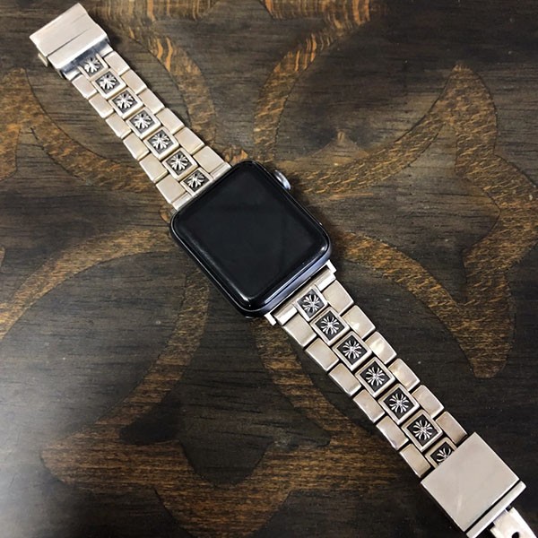Chrome Hearts CH Plus Bracelet Apple Watch Replica Silver Watch Band 40mm Kub36670