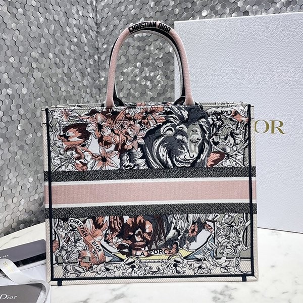 Very popular!! New color Dior book tote fake La Force embroidery dex12322