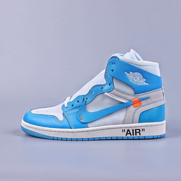 Off-White x Nike Air Jordan 1 Replica Retro High OG White/Corn/Dark Powder Blue AQ0818-148