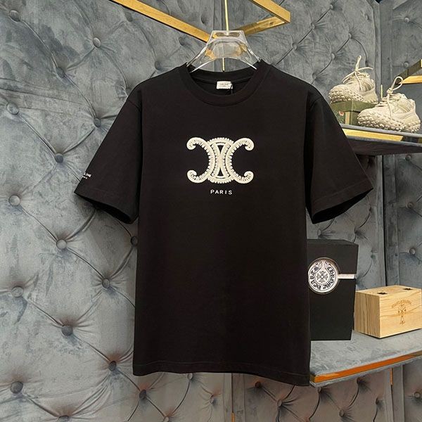 Parody Celine T-shirt for men in cotton jersey Triomphe Cez21149 Parody Celine T-shirt for men in cotton jersey Triomphe Cez21149