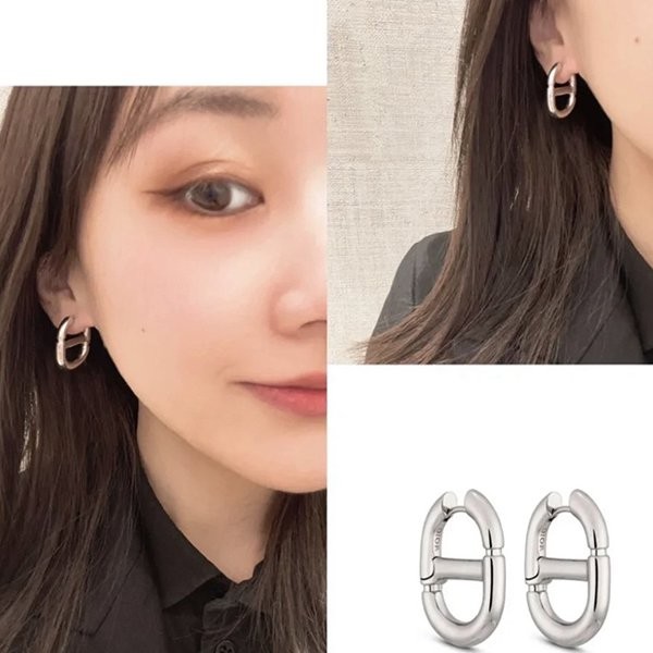 Hard to find! Dior CD Navy earrings replica den53403