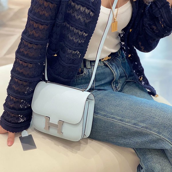 Free shipping Hermes replica Constance Mini 18 with mirror and silver hardware eri64181