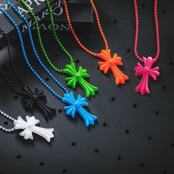 Chrome Hearts Silicone CH Cross Replica Necklace Ball Chain Kuc22092