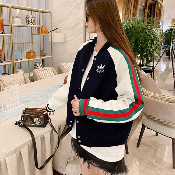 Very popular all over the world? Gucci Adidas fake viscose zip-up jacket 700485XKCDS4330