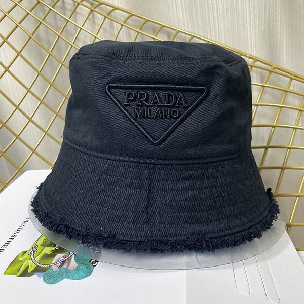Very popular!! New color Prada drill bucket hat fake black 1HC137_2FMB_F0002