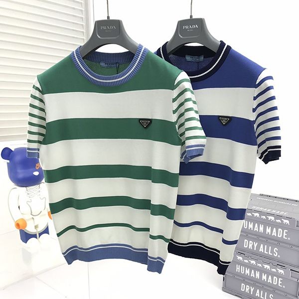 Hard to find fake Prada cashmere crew neck logo sweater in 2 colors put76910