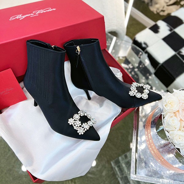 [Very easy to use] Roger Vivier Replica Viv In The City Leather Ankle Boots rov67604