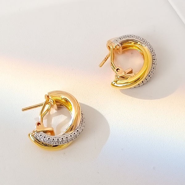 Sold out! Cartier 3-color 18K ring, diamond, trinity ring, earrings B8031900