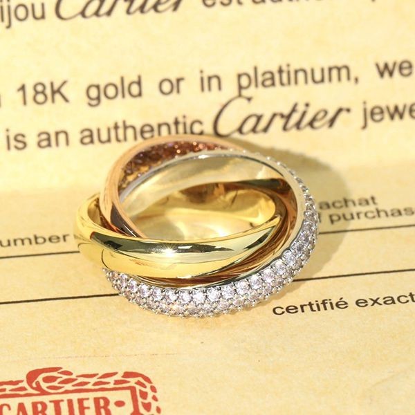 ★Popular in Japan! Cartier 18K Diamond Trinity Ring Fake kar27093 ★Popular in Japan! Cartier 18K Diamond Trinity Ring Fake kar27093