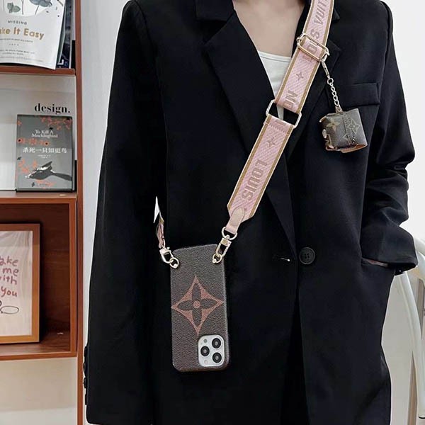 Louis Vuitton iPhone 13PRO Case Replica Strap Pouch vuq58521